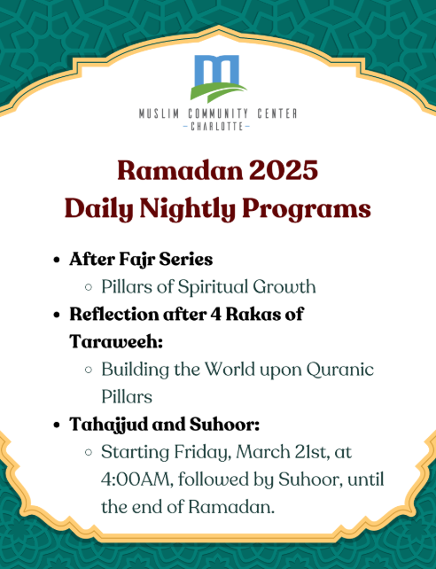 Ramadan Nightly Programs